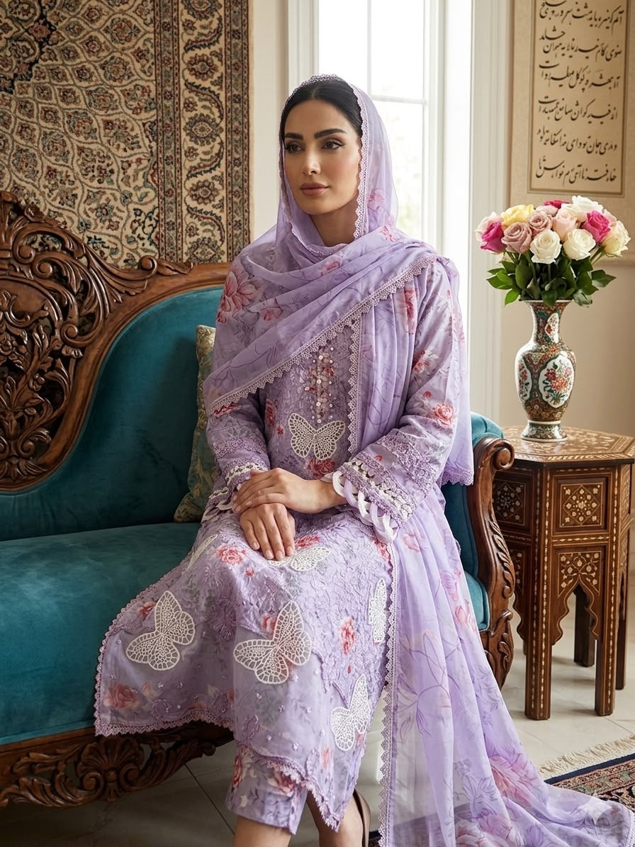 Raza Fabrics | Premium Luxury Lawn  Suit '26.