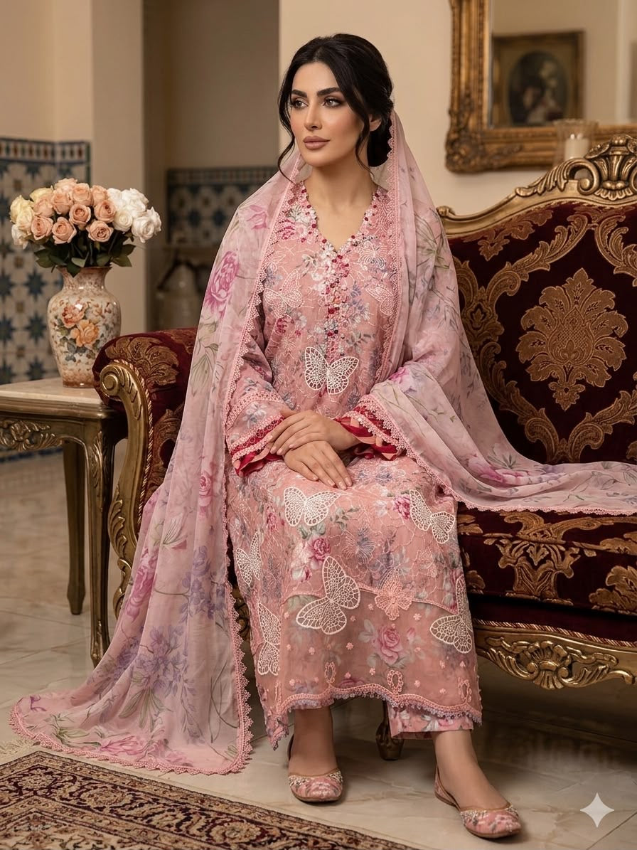 Raza Fabrics | Premium Luxury Lawn  Suit '26.