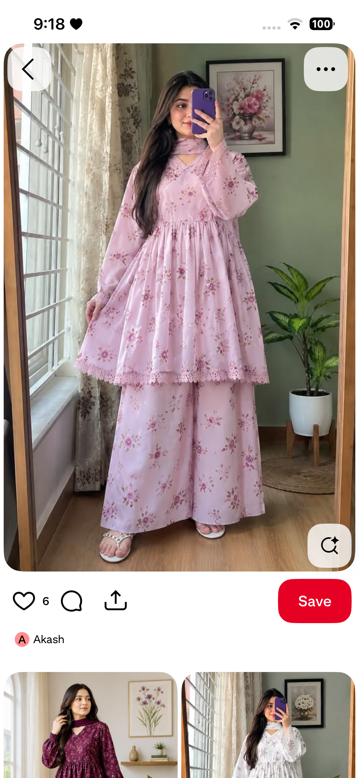 Peach Embroidered 2 Piece Cotton Frock