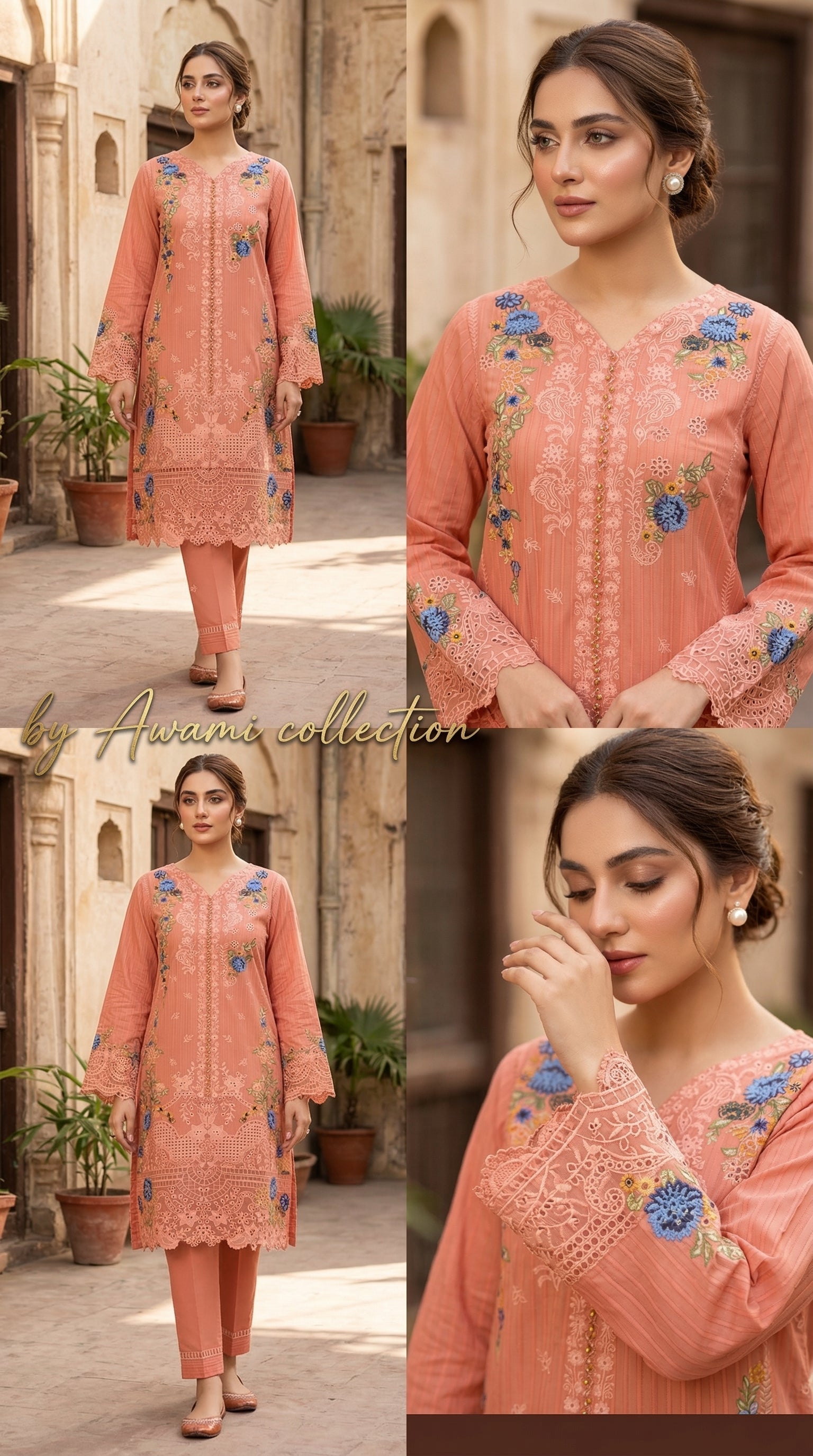 Lime Zest Embroidered Laser-Cut Ensemble